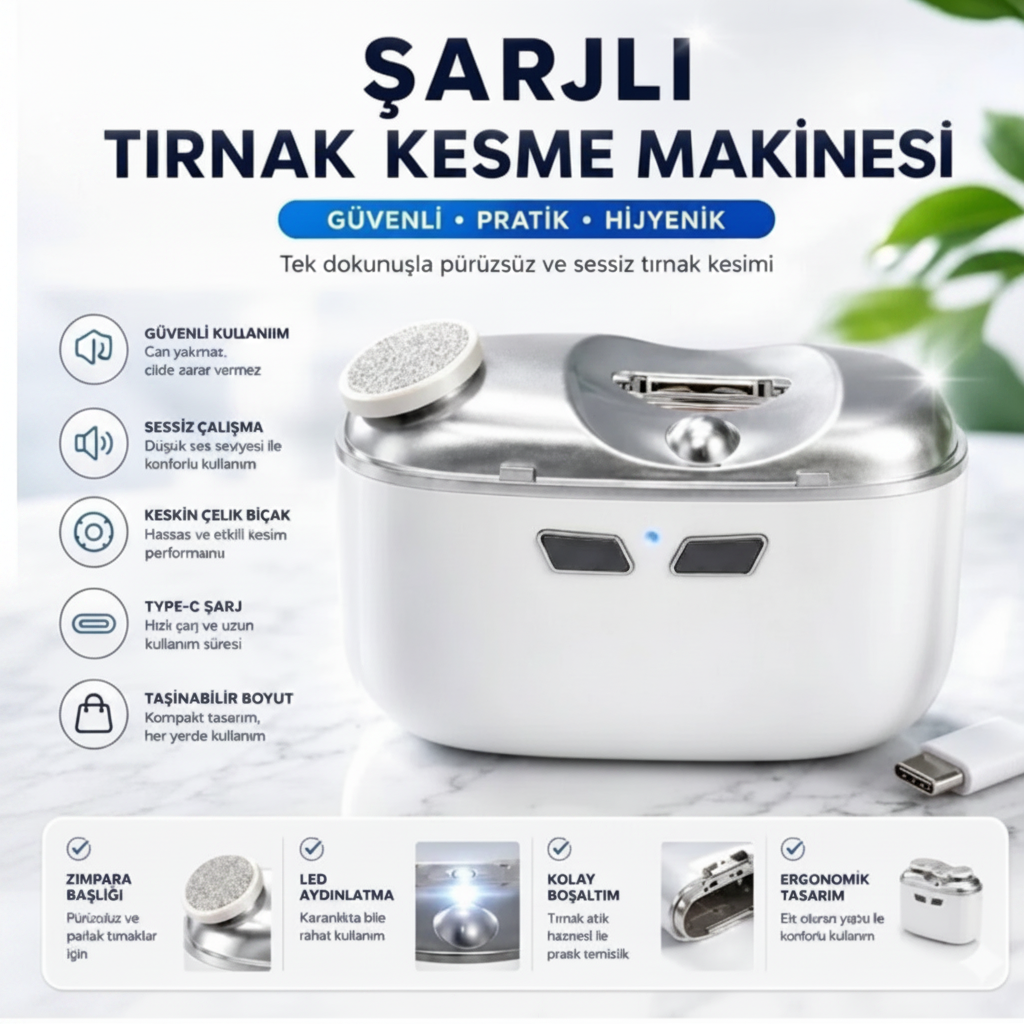 Elektrikli Tırnak Törpüsü – Şarj Edilebilir, Otomatik