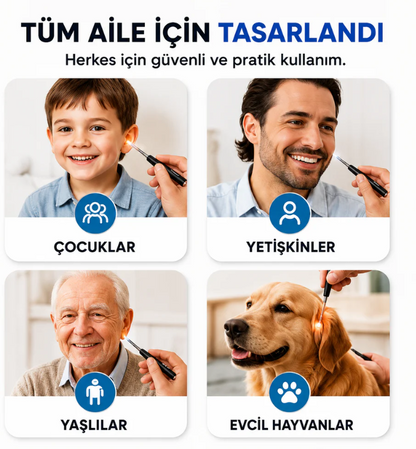 Polynix Akıllı Kulak Temizleme Seti - Telefonla Görüntülü, Kablosuz Şarjlı