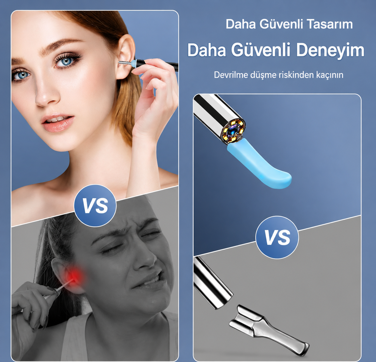 Polynix Akıllı Kulak Temizleme Seti - Telefonla Görüntülü, Kablosuz Şarjlı